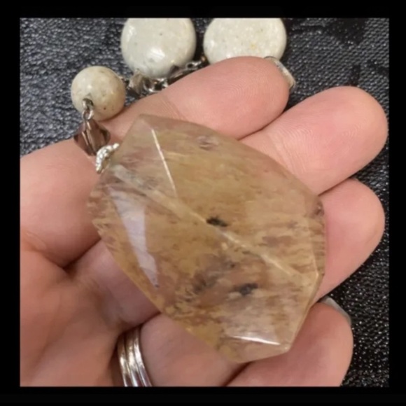 Premier Designs Elegant Stone Drop Necklace Pendant Extender & Matching … - Picture 3 of 4